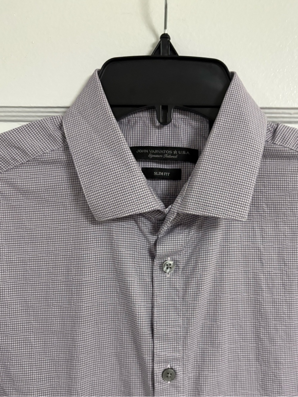 Men's John Varvatos Signature Tailored Long Sleeve Shirt purple